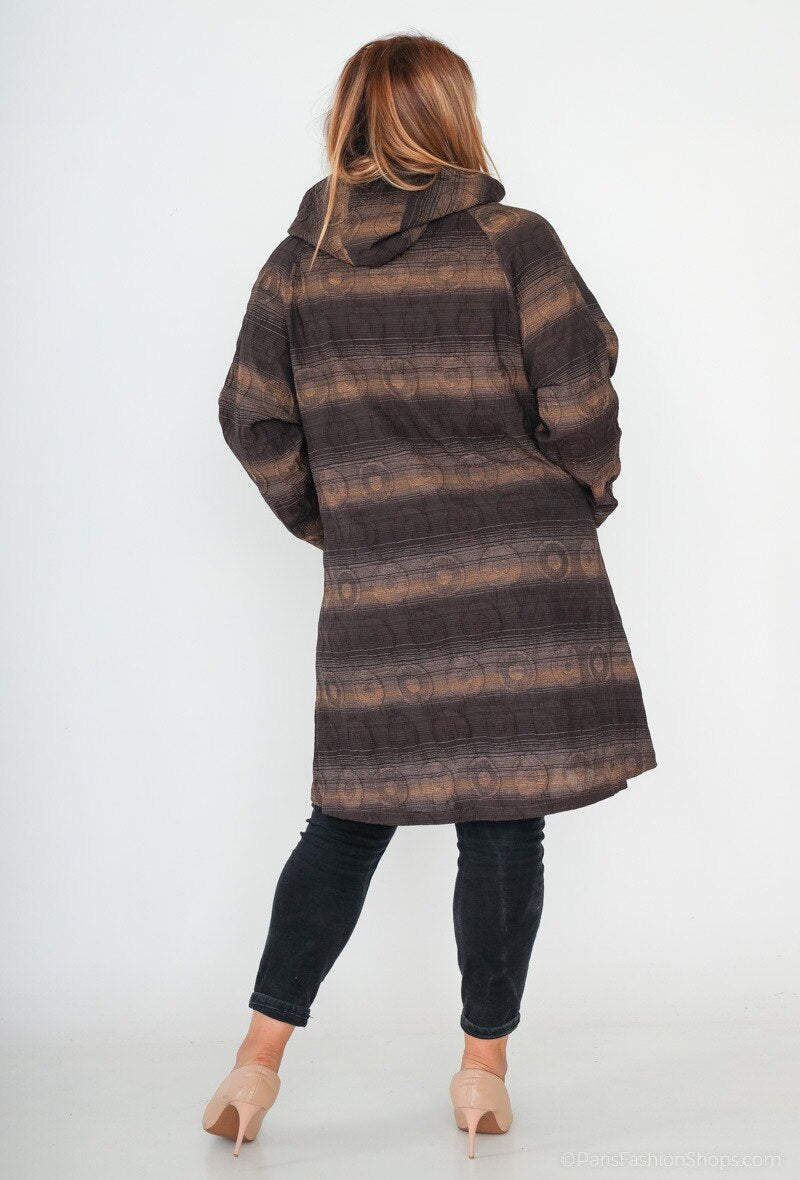 Plus Size Tryckt Jacka