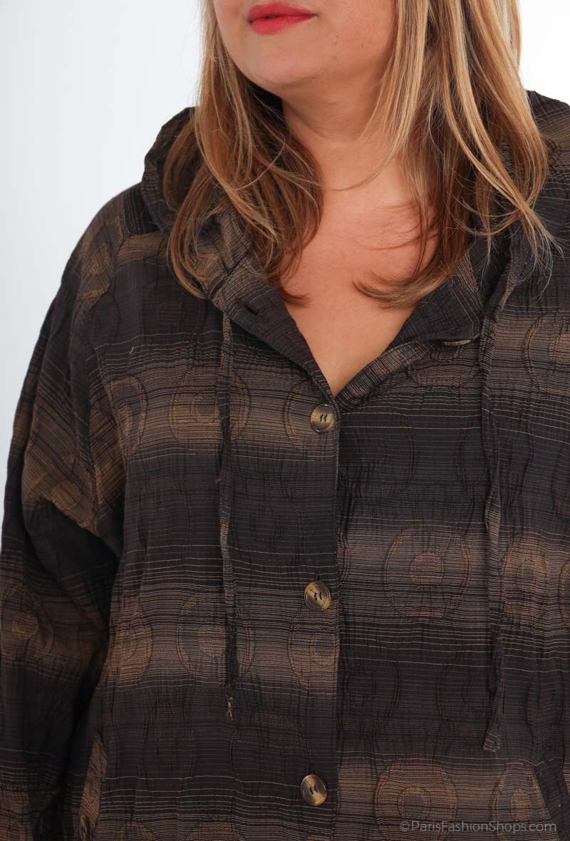 Plus Size Jacka med Huva