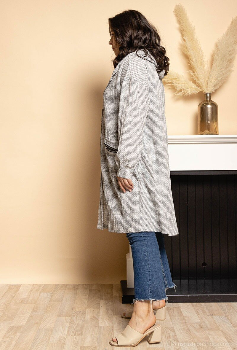 Plus Size Mid-length Jacket för Stilsäkra Kvinnor