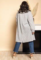 Plus Size Medellång Jacka