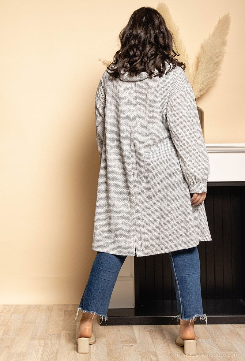 Plus Size Mid-length Jacket för Stilsäkra Kvinnor
