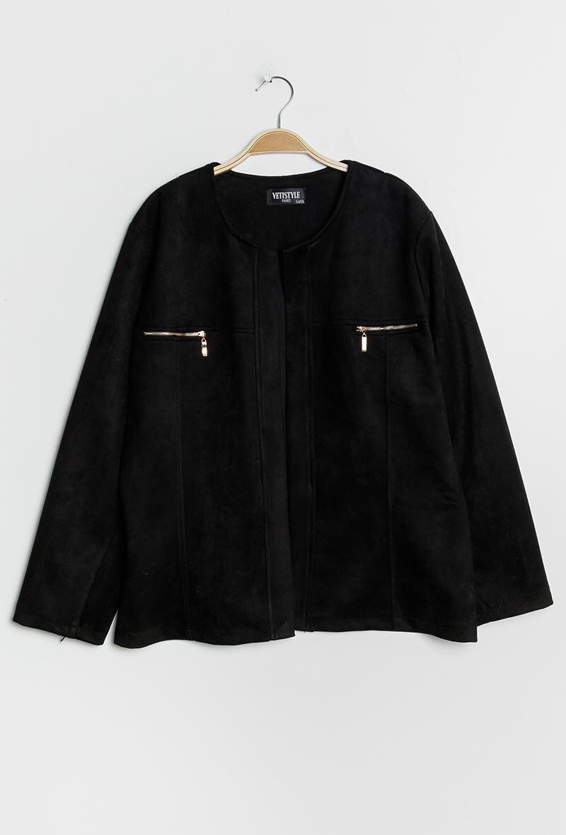 Plus Size Öppen Jacka