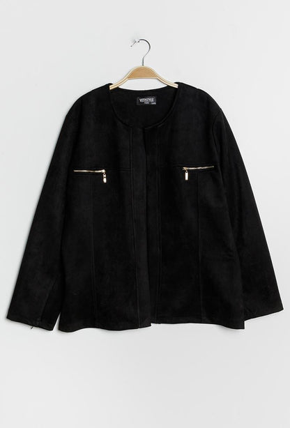 Plus Size Öppen Jacka