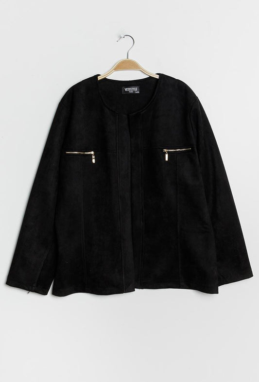 Plus Size Öppen Jacka