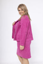 Plus Size Mock Suede Jacket