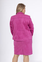 Plus Size Mock Suede Jacket
