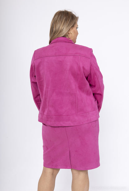 Plus Size Suede Jacket