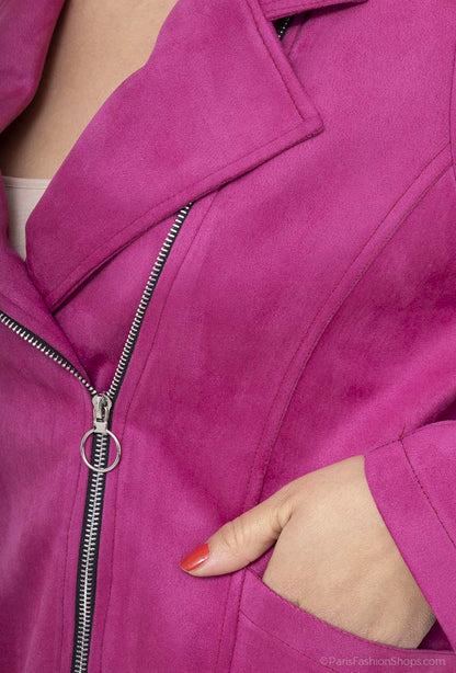 Plus Size Suede Jacket
