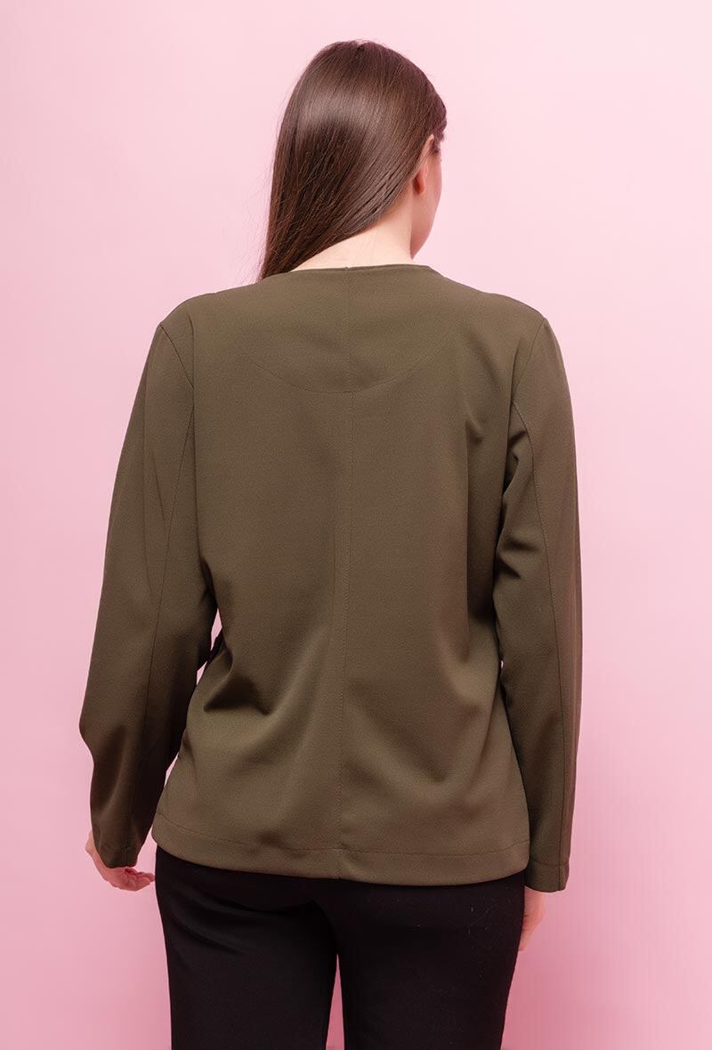 Plus Size Stretch Jacket with Applied Lace