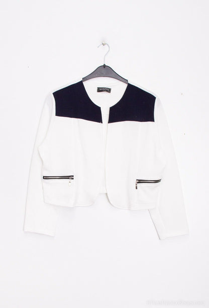 Plus Size Twoech -tone stretch jacket