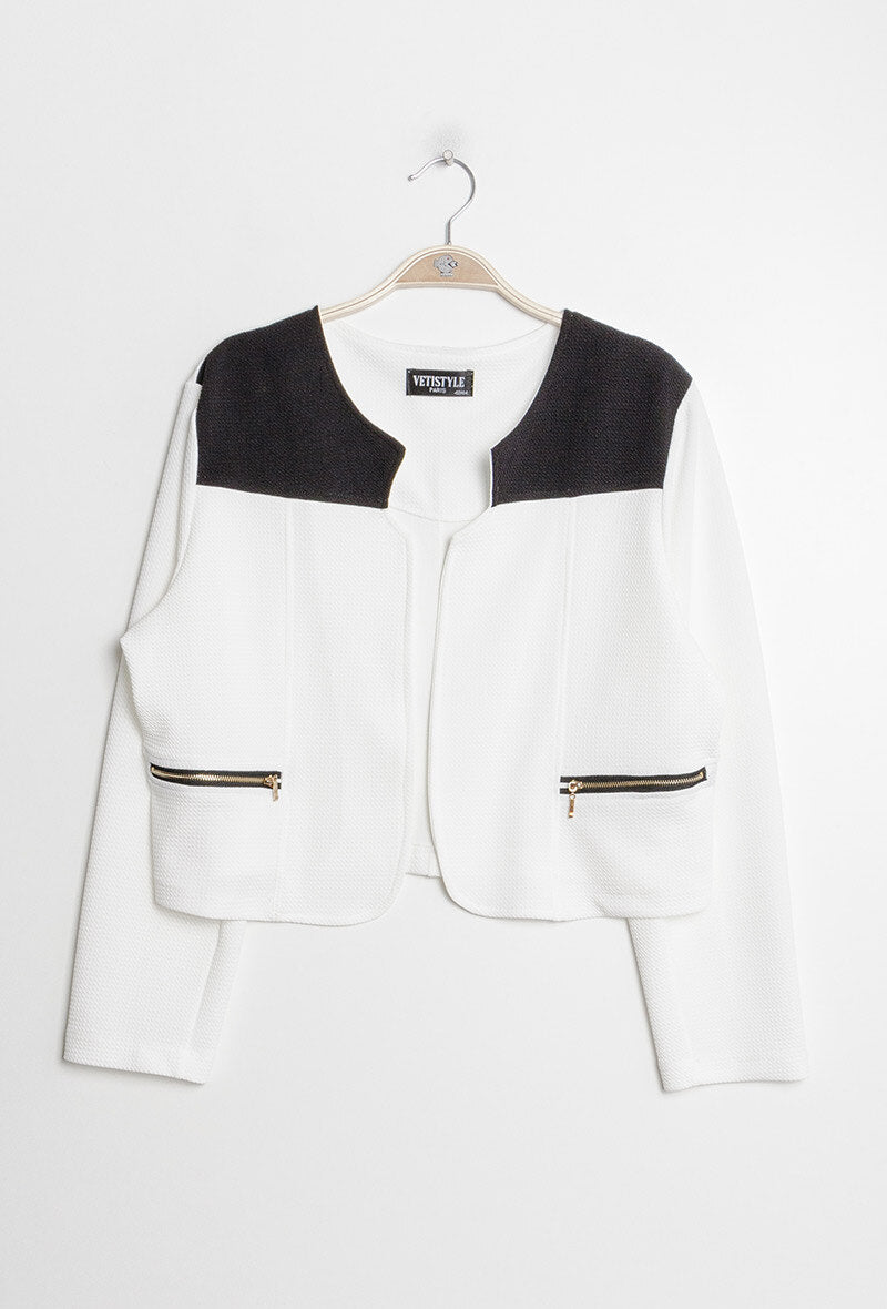 Plus Size Bicolour stretch jacket
