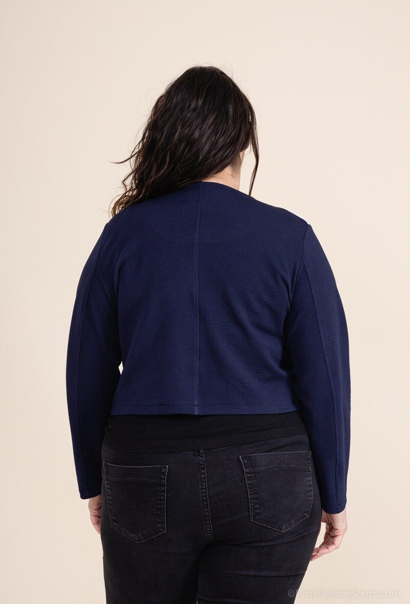 Plus Size Tvåfärgad Stretchjacka