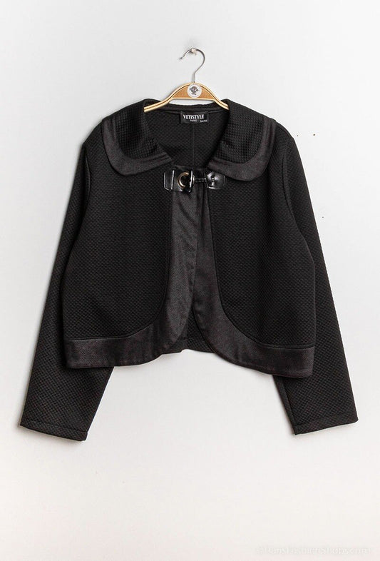Plus Size Textured Jacket för Stila Kvinnor