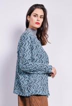 Plus Size Zig Zag Jacket with Sequins
