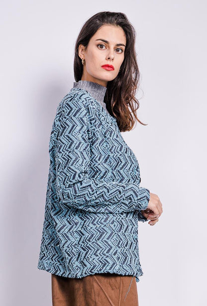 Plus Size Jacket Zig Zag with Sequins