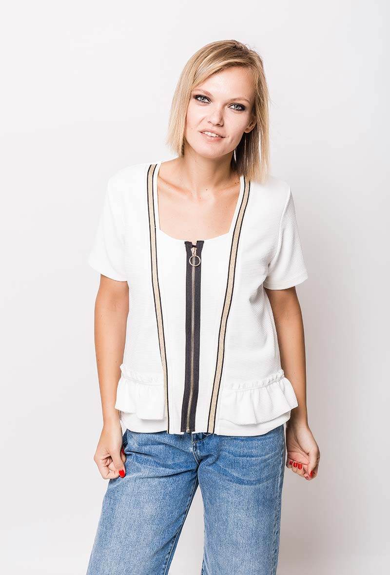 Plus Size Zip jacket with short sleeves