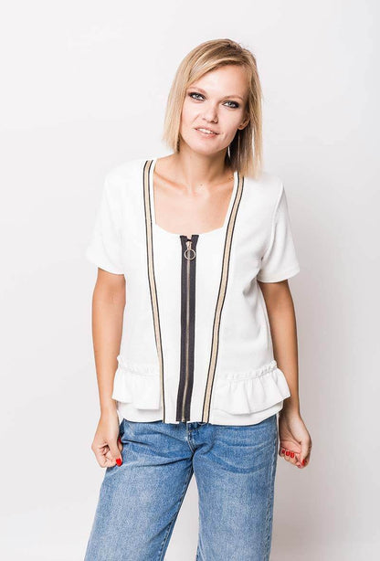 Plus Size Zip jacket with short sleeves