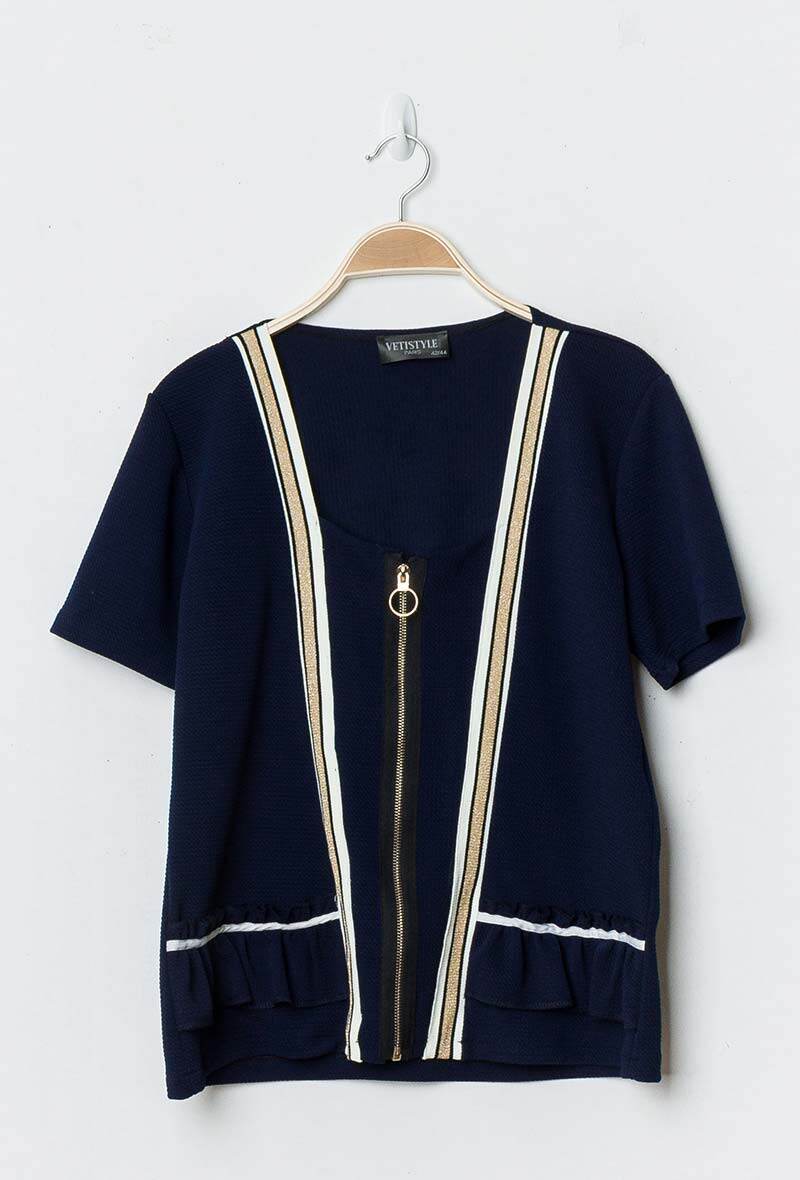 Plus Size Zip jacket with short sleeves