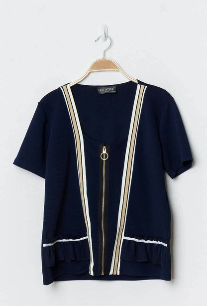 Plus Size Zip jacket with short sleeves