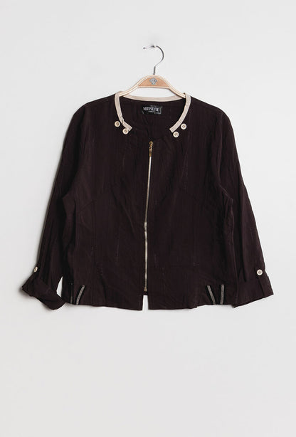 Plus Size Zipped Jacket