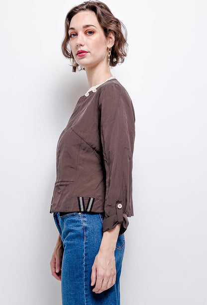 Plus Size Zipped Jacket