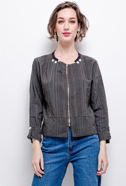 Plus Size Zipped Jacket