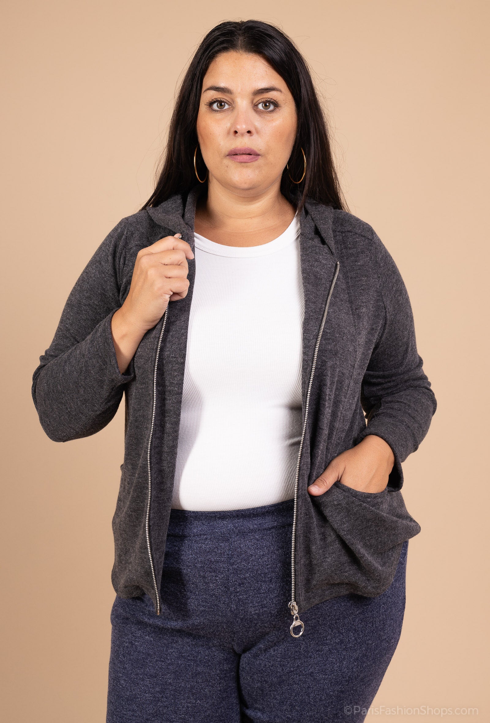Plus Size Hooded jackets