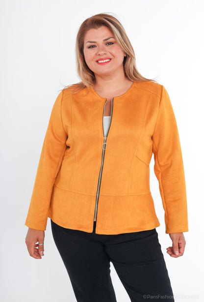Plus Size Zipped Jackets för Stilsäkra Kvinnor