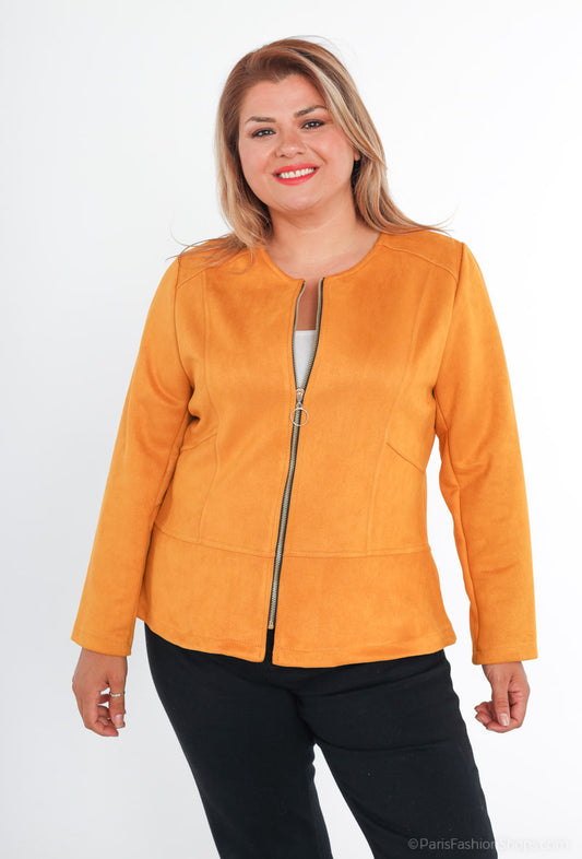 Plus Size Zipped Jackets för Stilsäkra Kvinnor