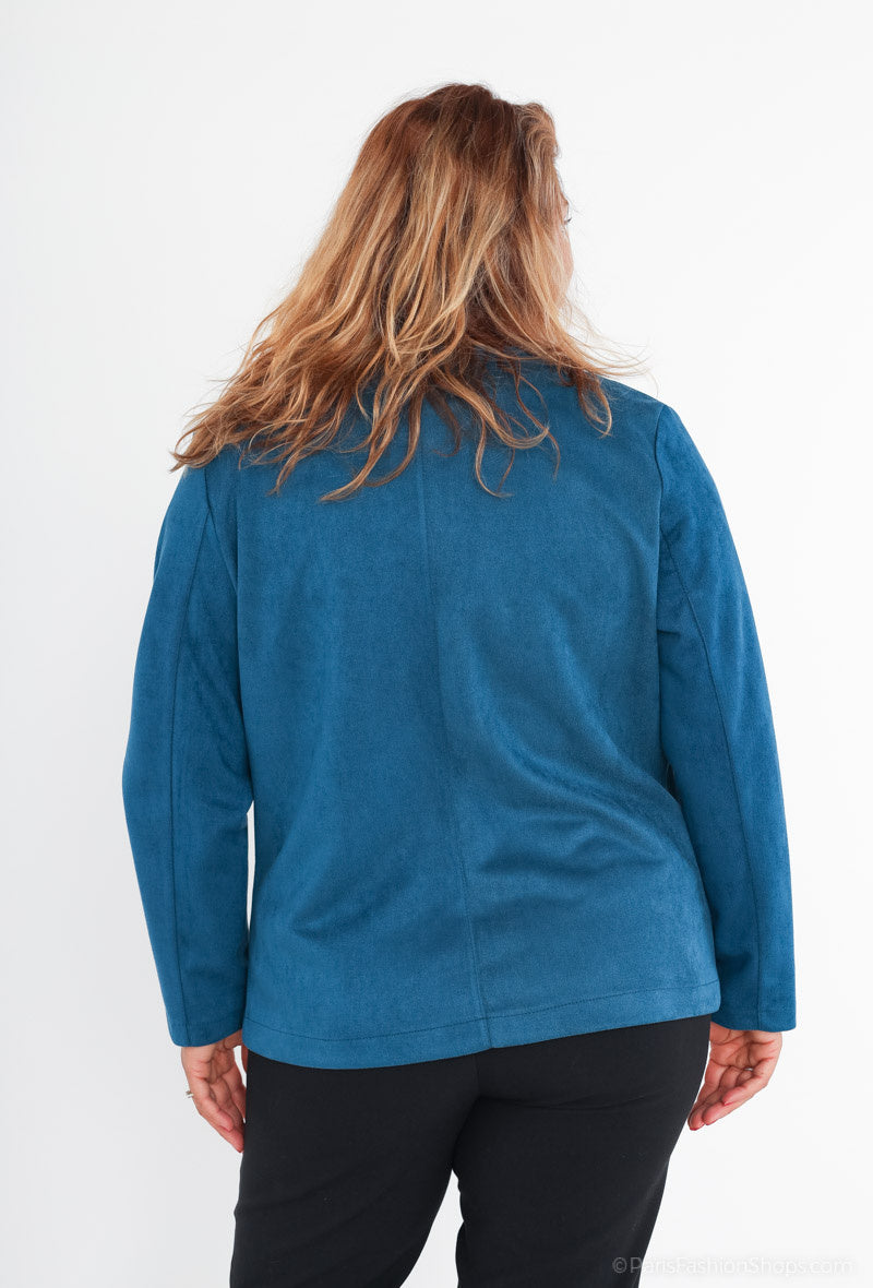 Plus Size Suede Jacket för Stora Storlekar