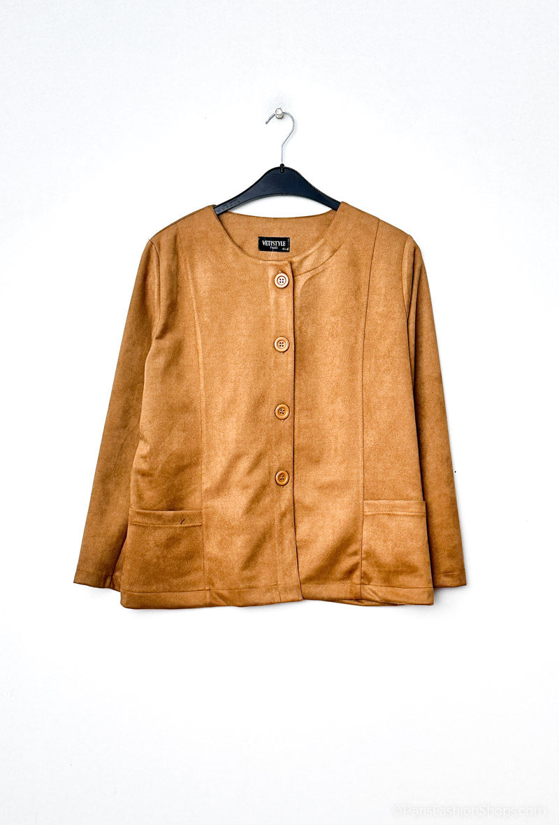 Suede jackets i Stor Storlek