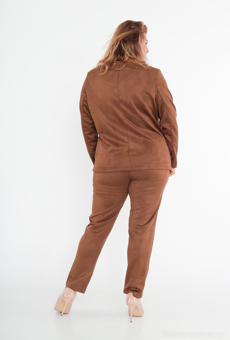 Plus Size Suede Jacket för Stora Storlekar