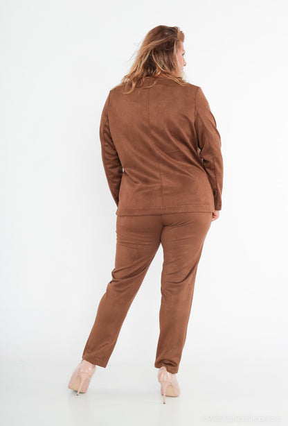 Plus Size Suede Jacket för Stora Storlekar