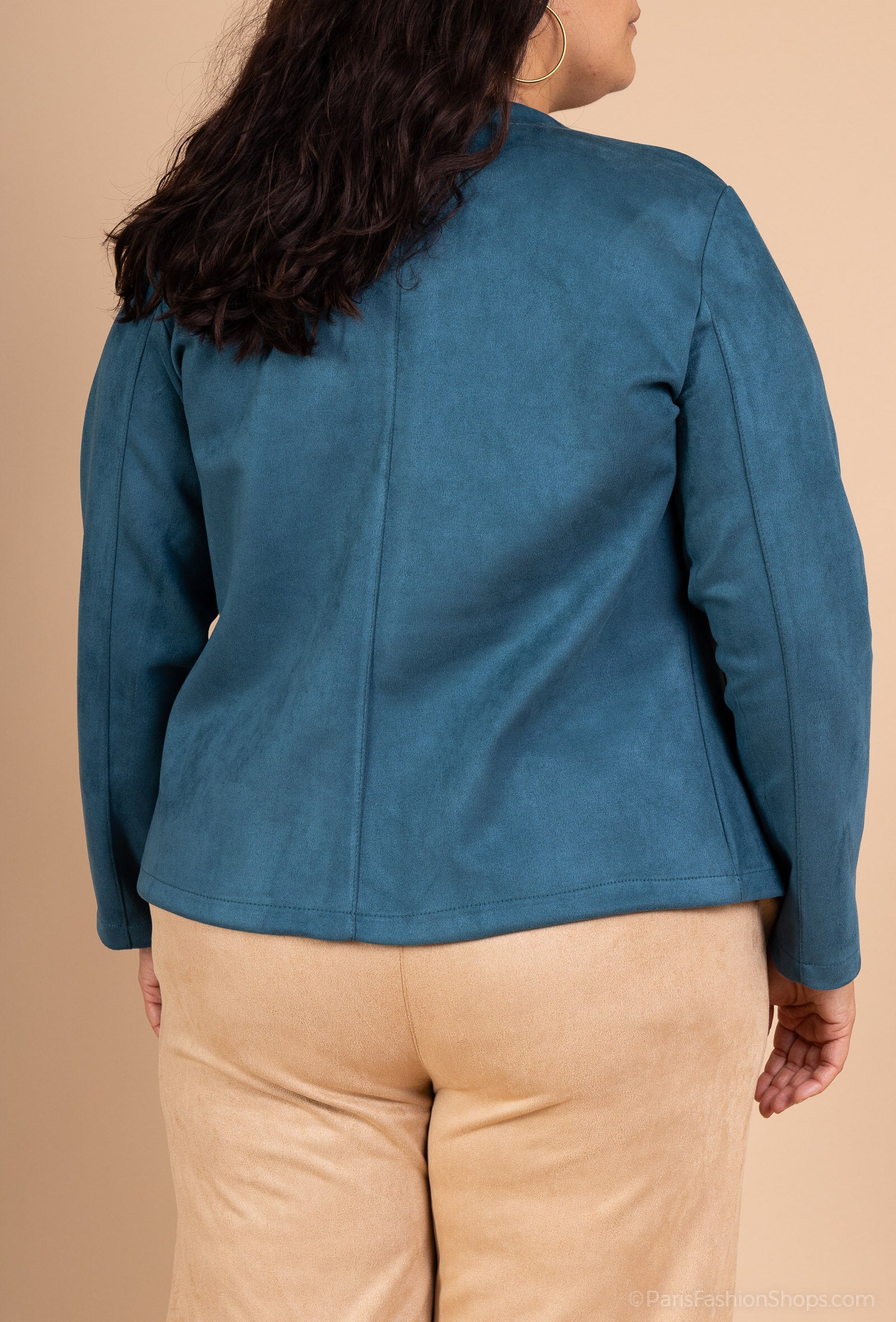 Suede-liknande zip-jackor i Plus Size
