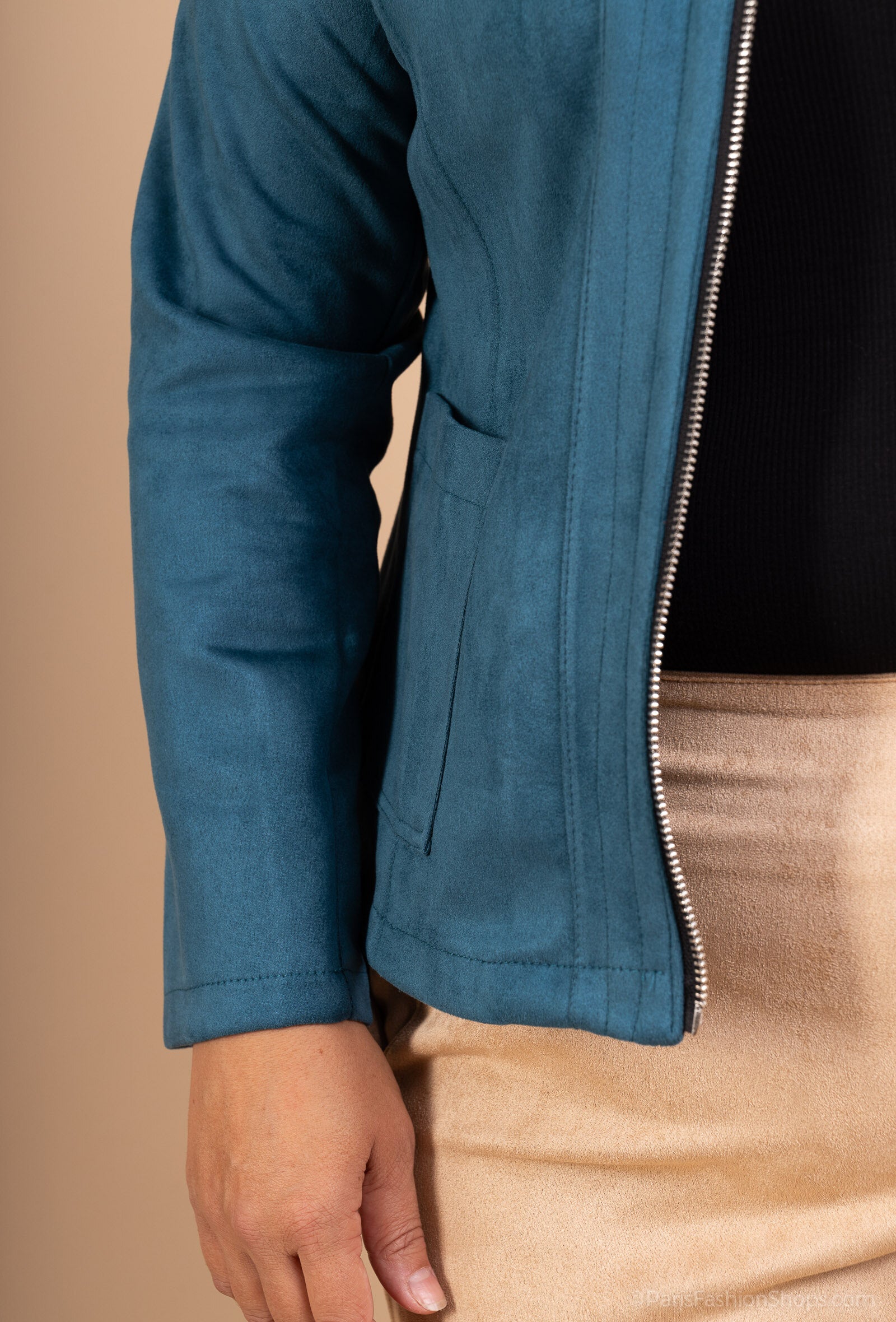 Suede-liknande zip-jackor i Plus Size