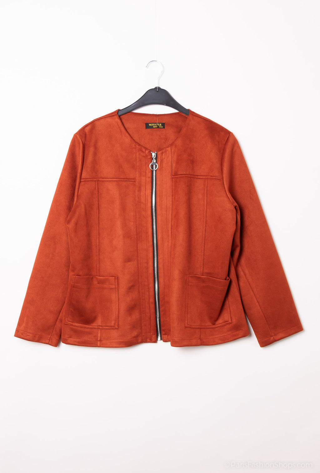 Suede-liknande zip-jackor i Plus Size
