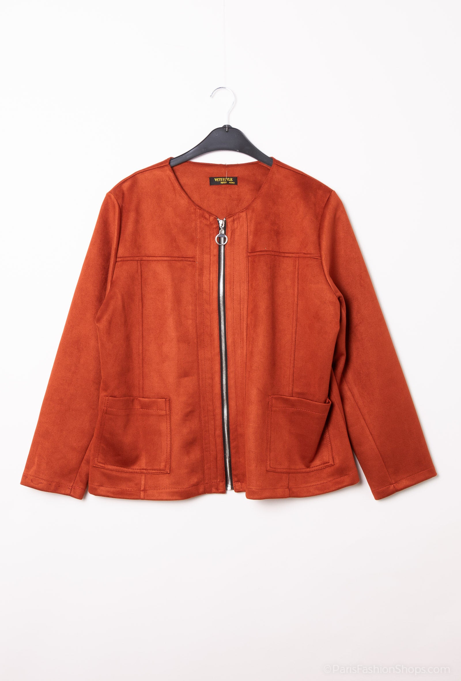 Suede-liknande zip-jackor i Plus Size
