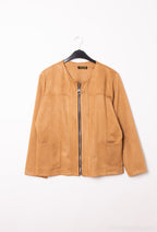 Suede-like zip jackets i Plus Size