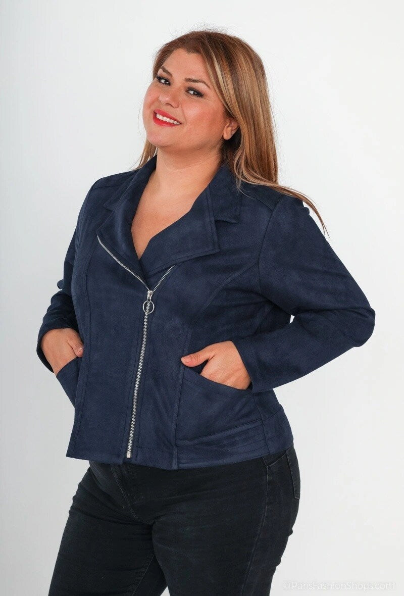 Perfecto jackets in suede i Stor Storlek