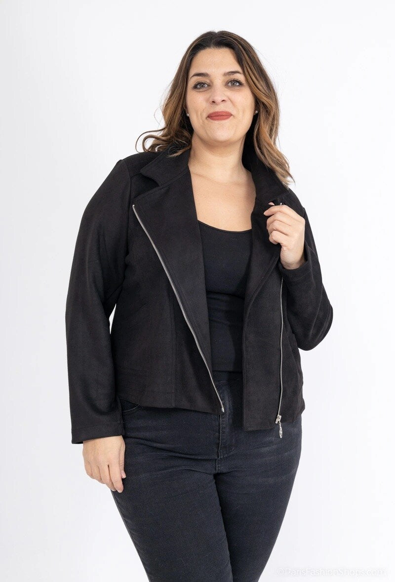 Perfecto jackets in suede i Stor Storlek