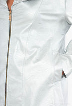Plus Size Zipper Jacket Unicolor för Kvinnor