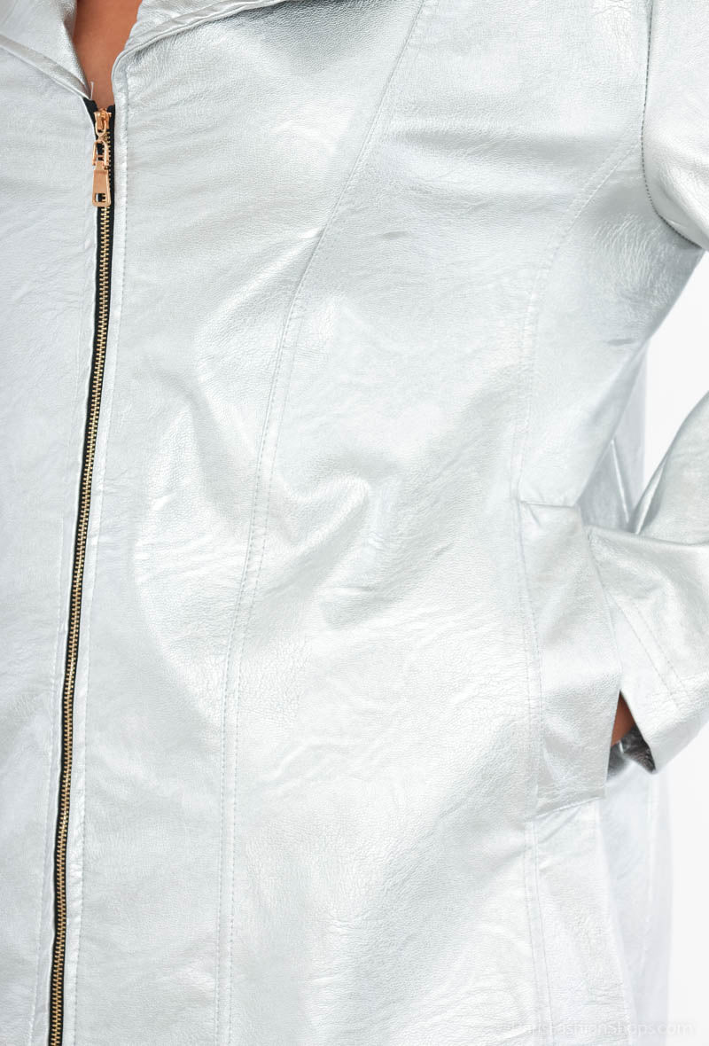 Plus Size Zipper Jacket Unicolor för Kvinnor