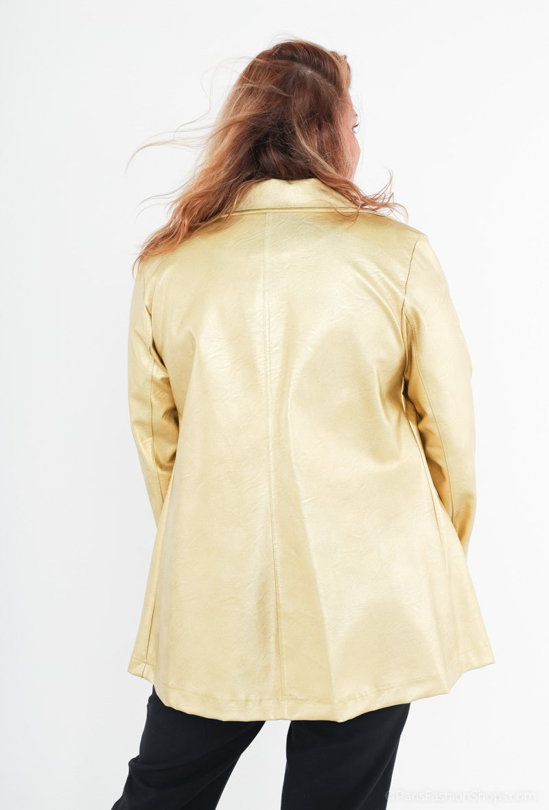 Plus Size Zipper Jacket - Unicolor Casual Style