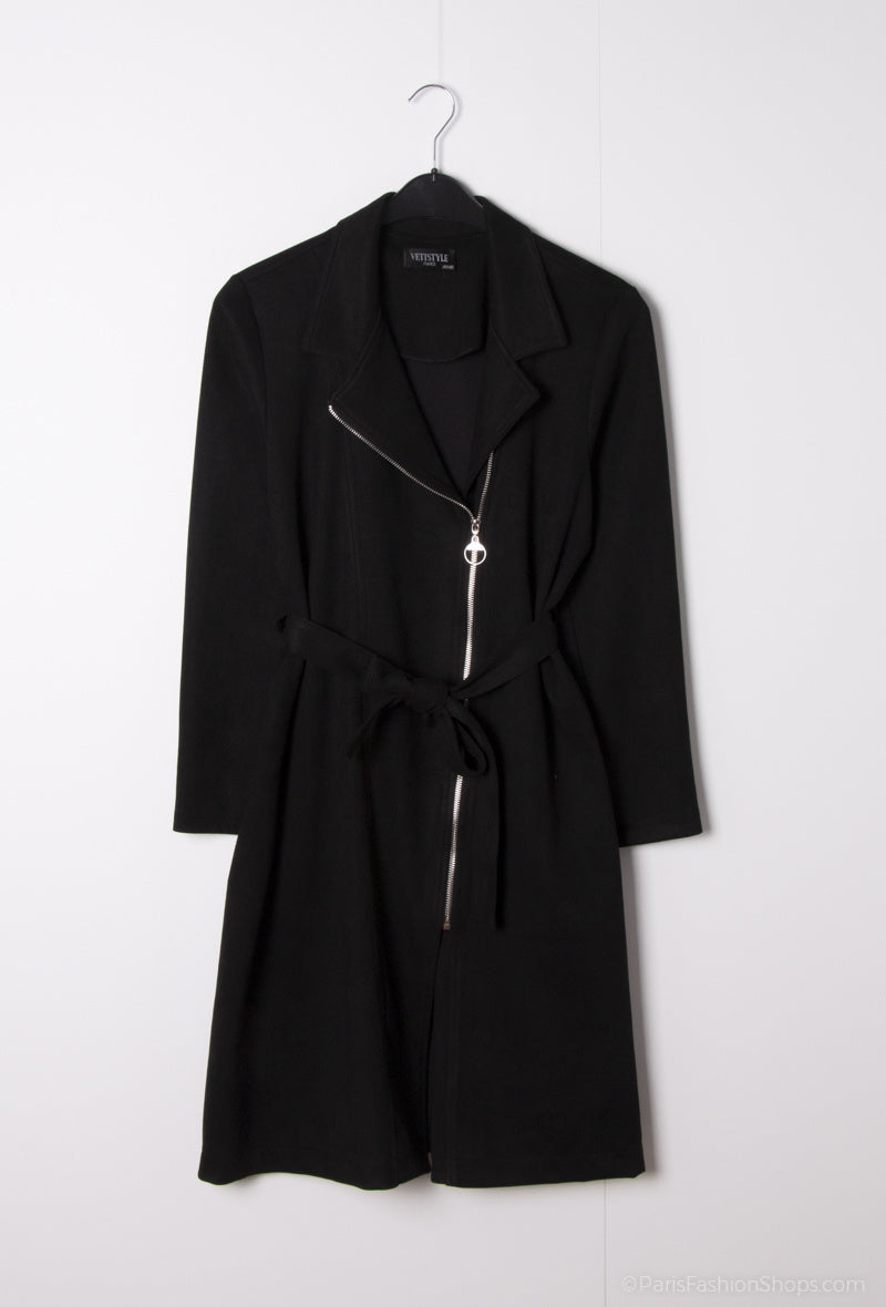 Plus Size Lång Suede Jacka