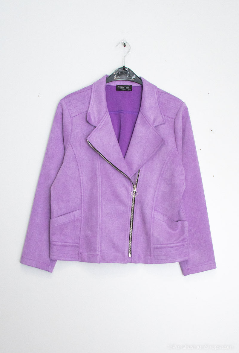Plus Size Suede perfecto jackets