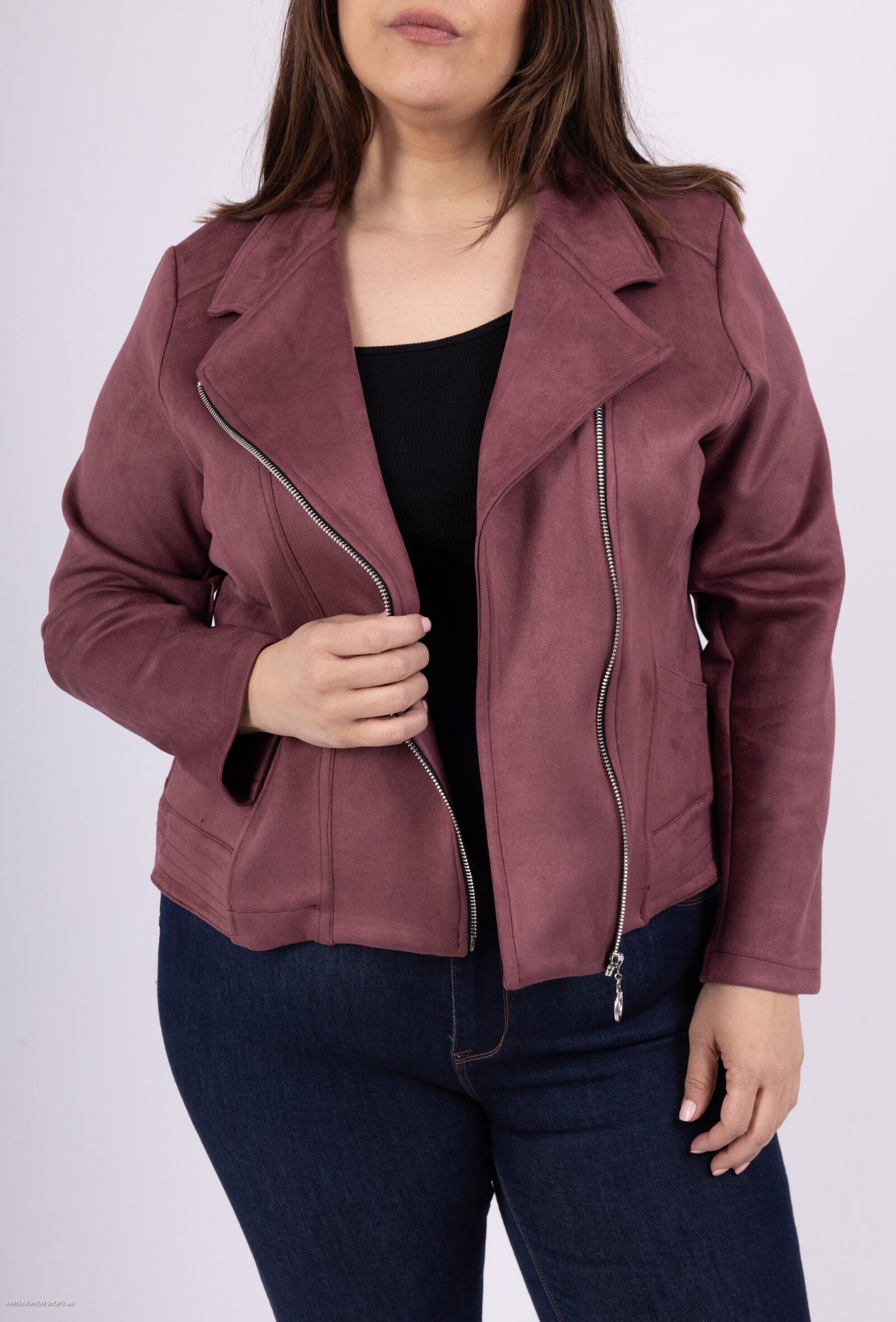 Plus Size Suede perfecto jackets